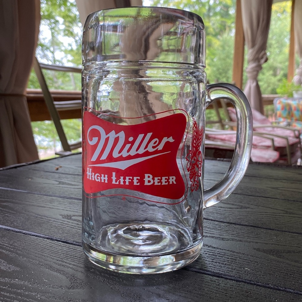 Vintage Glass Miller Beer Stein 🍺🍻